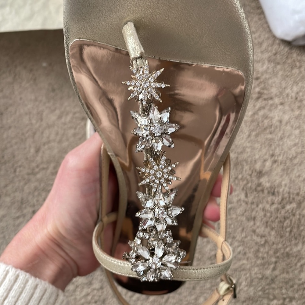 Badgley Mischka Silver and Gold Sandals - Picture 2 of 7